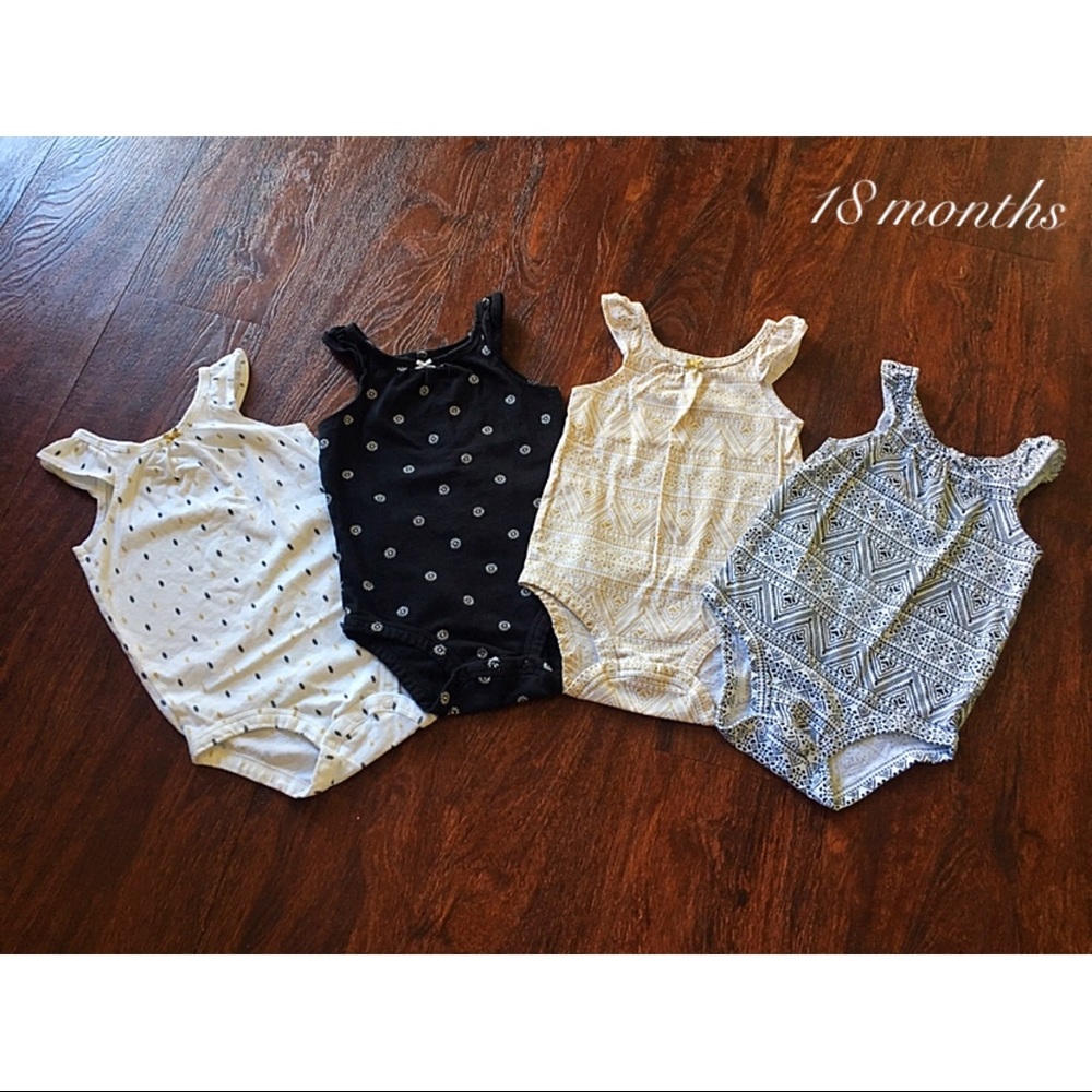 EUC 18M Girls Flutter Sleeve Onesies